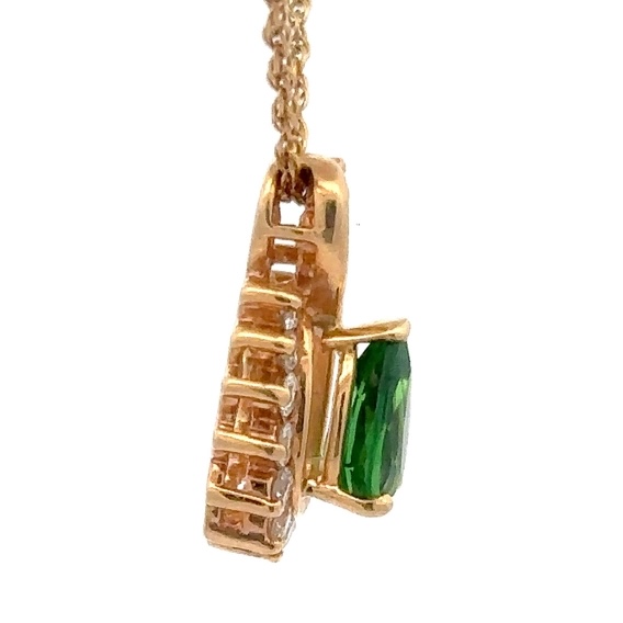 Tsavorite & Diamond Estate Pendant 076382 - Image 2