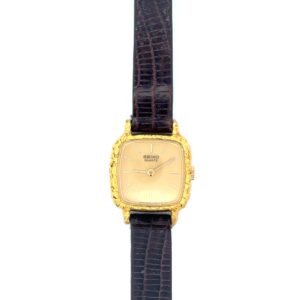 Lady's Alaskan Seiko Gold Nugget Watch with Leather Band 078080