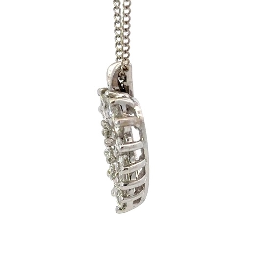 14k White Gold Diamond Heart Estate Pendant 518183 - Image 4