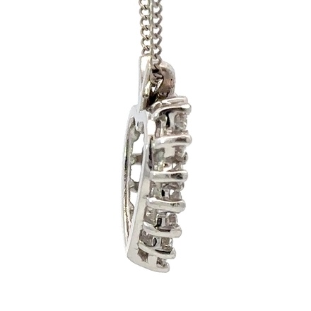 14k White Gold Diamond Heart Estate Pendant 518183 - Image 2