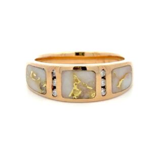 Men's Gold Quartz & Diamond Ring RM732D12Q
