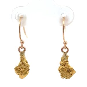 14K Gold Nugget Dangling Earrings E12/WD