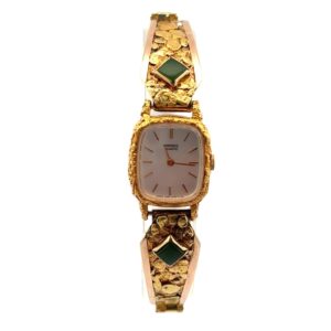 Seiko Womens Gold Nugget & Jade Estate Watch 071050