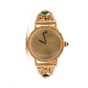 Movado Womens Gold Nuggets & Jade Estate Watch 071052