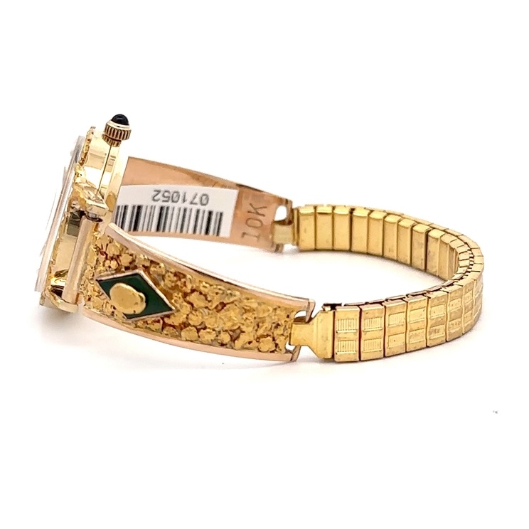 Movado Womens Gold Nuggets & Jade Estate Watch 071052 - Image 3