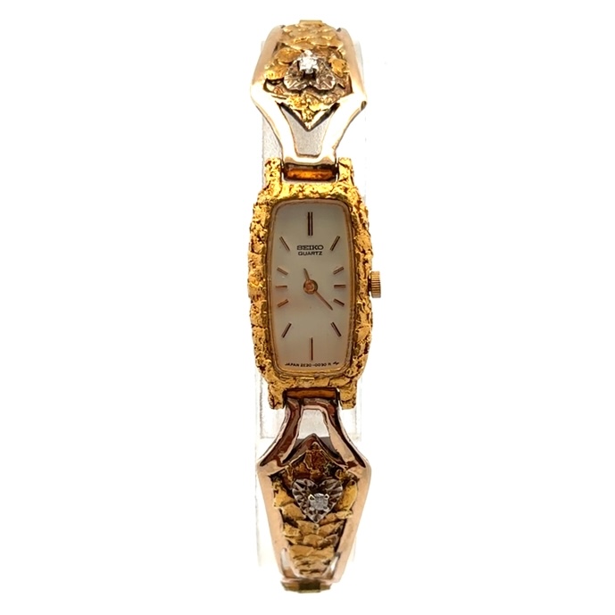 Seiko Womens Gold Nugget & Diamond Estate Watch 071172