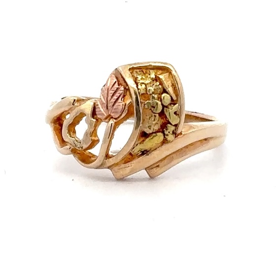Estate Gold Nugget & Black Hills Gold Ladies Ring 071176