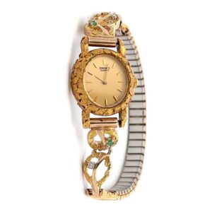 Seiko Womens Gold Nugget & Emerald Estate Watch 071984