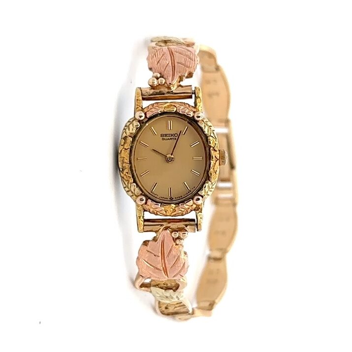 Sieko Womens Gold Nugget & Black Hills Gold Estate Watch 072064