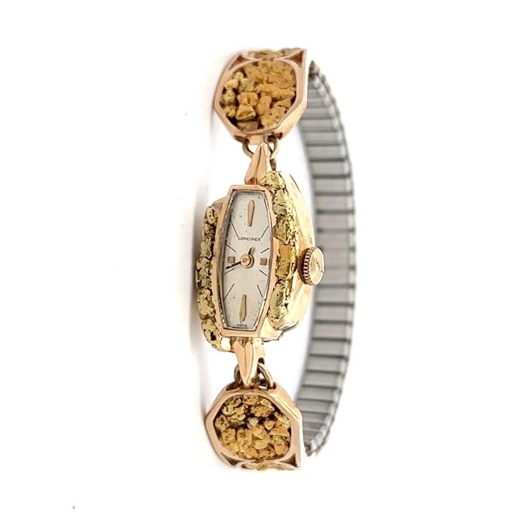 Logines Womens Gold Nugget Estate Watch 076025