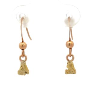 14K Gold Nugget Dangling Earrings E8/WD
