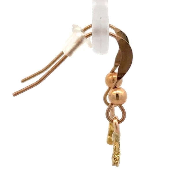 14K Gold Nugget Dangling Earrings E8/WD - Image 2