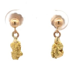 14K Gold Nugget Dangling Earrings E11/PD
