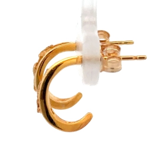 14K Gold Nugget Hoop Earrings EAJ030 - Image 4