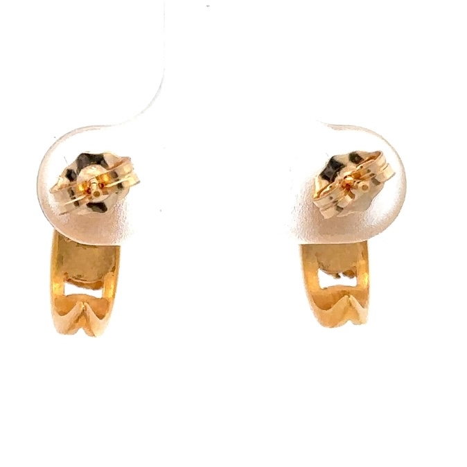 14K Gold Nugget Hoop Earrings EAJ030 - Image 3