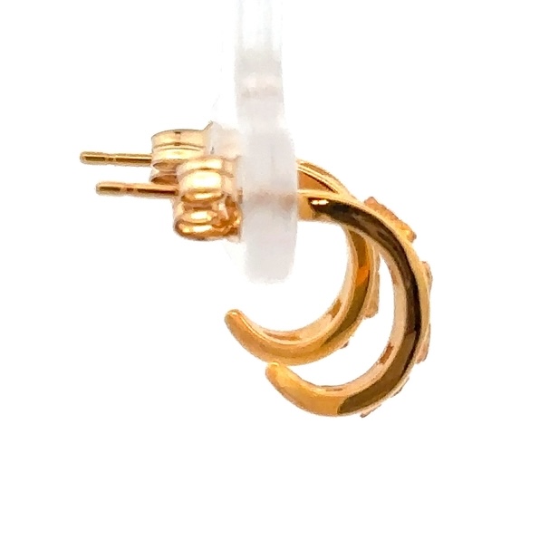 14K Gold Nugget Hoop Earrings EAJ030 - Image 2
