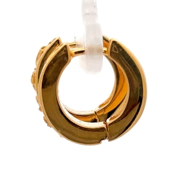 14K Gold Nugget Hoop Earrings EAJ053 - Image 4