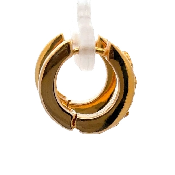 14K Gold Nugget Hoop Earrings EAJ053 - Image 2