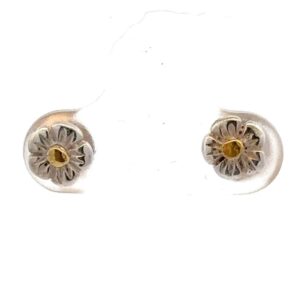 Sterling Silver & Gold Nugget Forget-Me-Not Post Earrings EP065