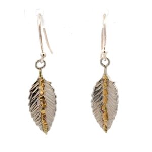 Sterling Silver & Diamond Feather Dangling Earrings EW181