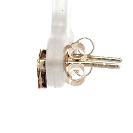 Sterling Silver & Gold Nugget Mini Cross Earrings EP031 - Image 4