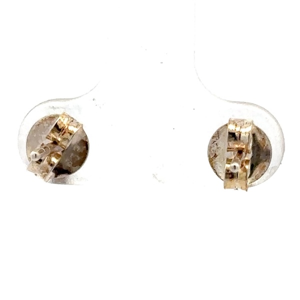 Sterling Silver & Gold Nugget Mini Cross Earrings EP031 - Image 3