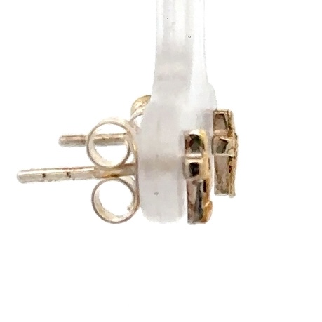 Sterling Silver & Gold Nugget Mini Cross Earrings EP031 - Image 2