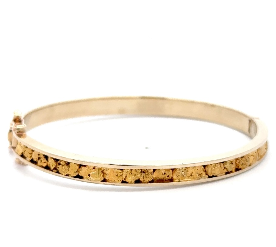 Estate Gold Nugget 10K Bangle 075806