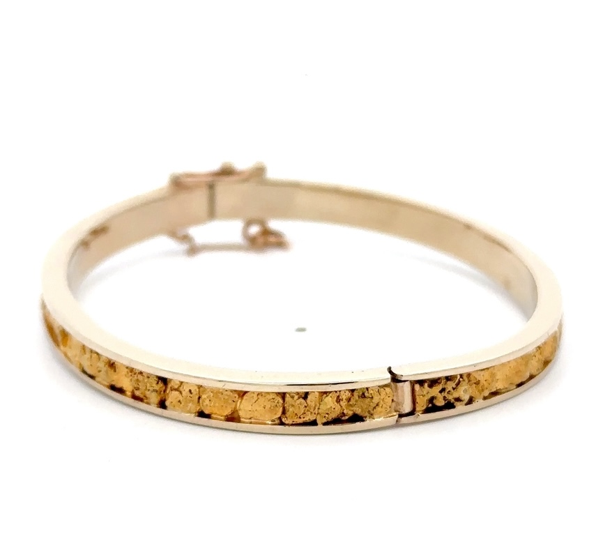 Estate Gold Nugget 10K Bangle 075806 - Image 3