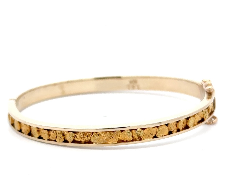 Estate Gold Nugget 10K Bangle 075806 - Image 2