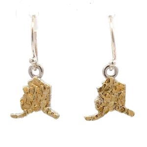 Gold Nugget Alaska Dangling Earrings 076176