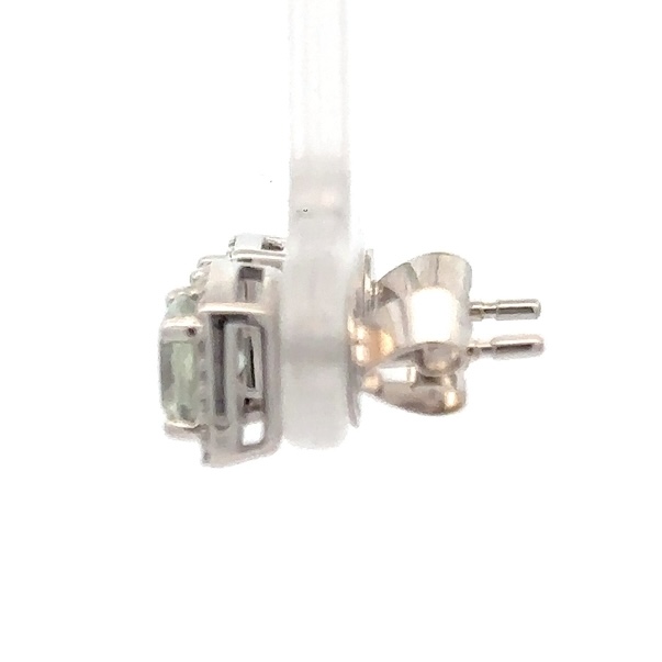 Estate 14K White Gold & Aquamarine Earrings 076580 - Image 2