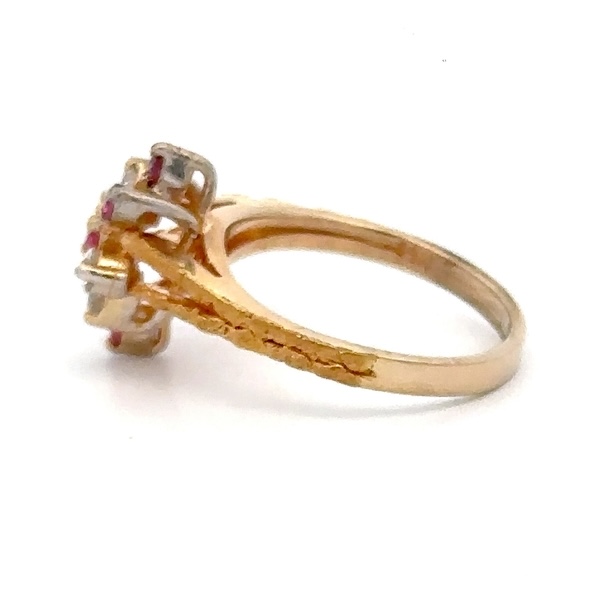 Estate Gold Nugget & Diamond Ruby Ladies Ring 078002 - Image 2
