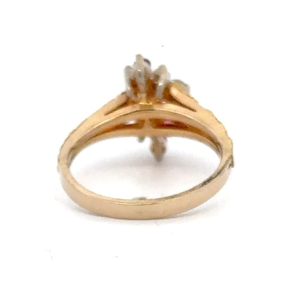Estate Gold Nugget & Diamond Ruby Ladies Ring 078002 - Image 3