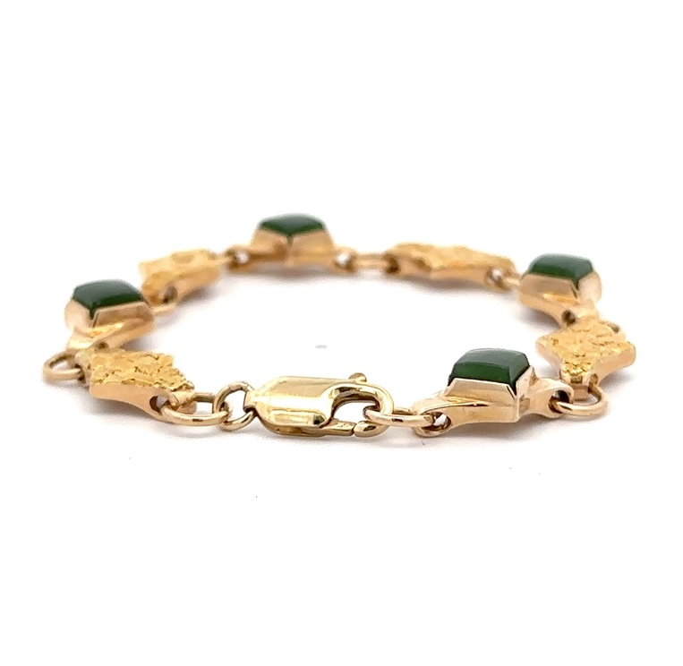 Estate Jade & Nugget Bracelet 078026