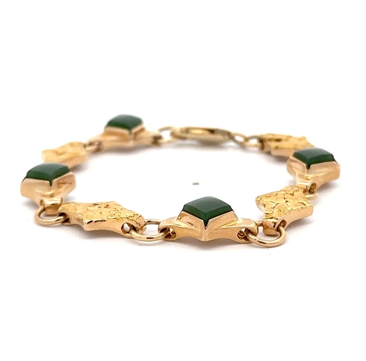 Estate Jade & Nugget Bracelet 078026 - Image 3