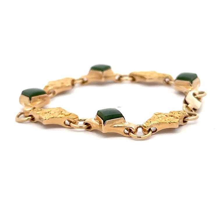 Estate Jade & Nugget Bracelet 078026 - Image 2
