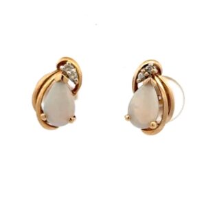 Estate Opal & Diamond Earrings 078103