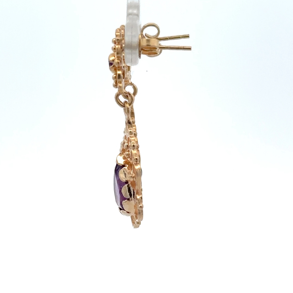Amethyst Estate Dangling Earrings 078135 - Image 4