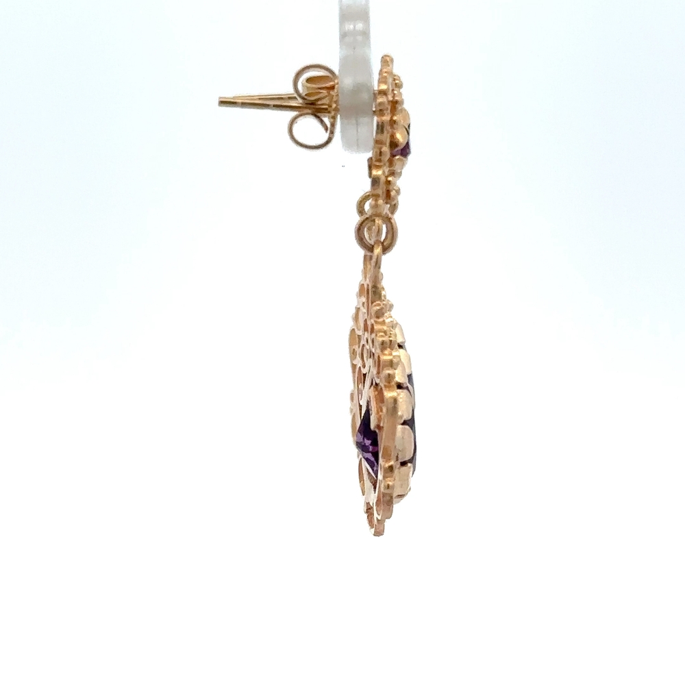 Amethyst Estate Dangling Earrings 078135 - Image 2