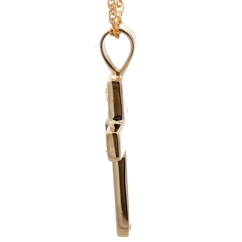 Gold Nugget & Ruby Cross Pendant - Image 4