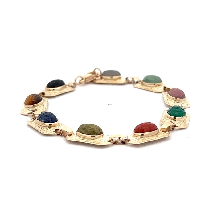 10K Multi-Stone 7.5" Estate Bracelet 078158 - Image 2