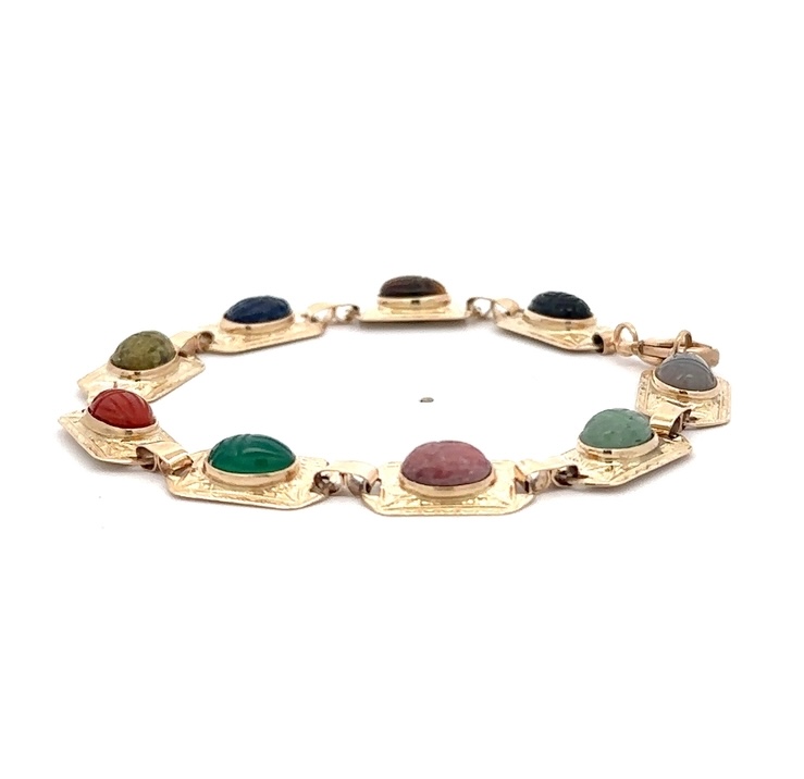 10K Multi-Stone 7.5" Estate Bracelet 078158 - Image 4