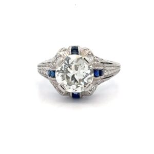 Lady's Estate Diamond & Sapphire Ring 078164