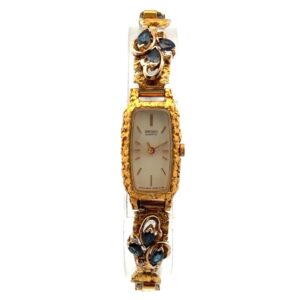 Seiko Womens Gold Nugget& Sapphire Estate Watch 090127