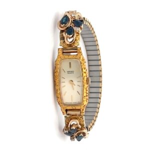 Seiko Womens Gold Nugget& Sapphire Estate Watch 090127