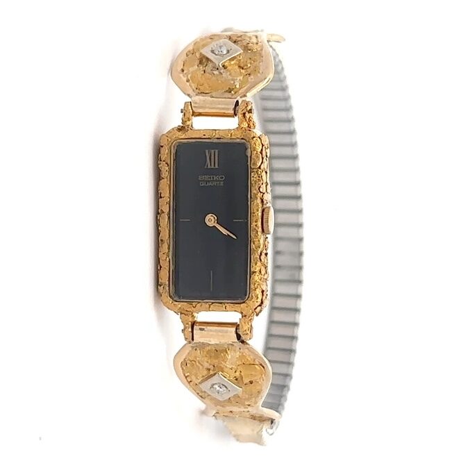 Seiko Womens Gold Nugget & Diamond Estate Watch 090256