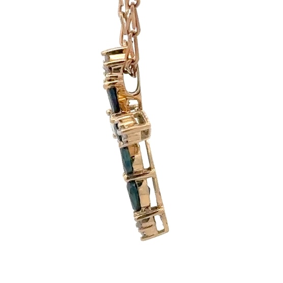 Sapphire & Diamond Cross Estate Pendant 090433 - Image 4