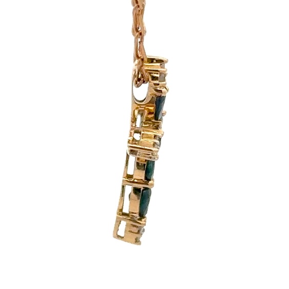 Sapphire & Diamond Cross Estate Pendant 090433 - Image 2