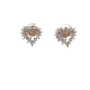 Estate Diamond 2-Tone Heart Earrings 090523